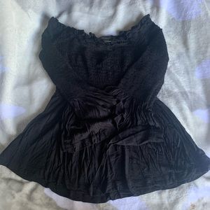 Off the shoulder balloon sleeve top